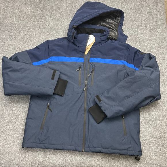 Avalanche Men's XL Waterproof Ski Jacket Parka Coat Insulated Blue Full Zip NEW